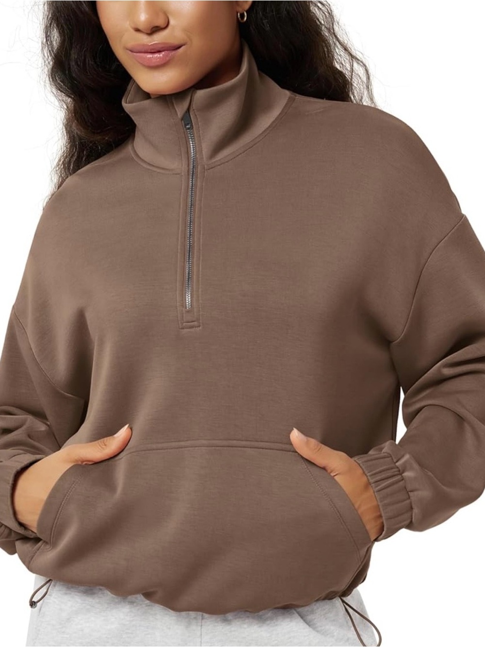 Women's Quarter-Zip Pullover Sweatshirt and pants set